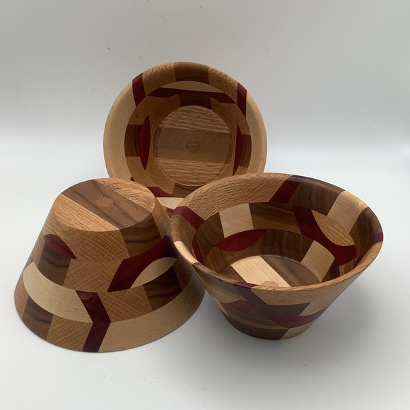 Other - Three Artisan Segmented Wood Bowls